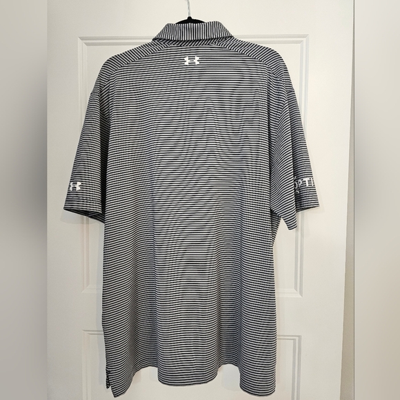 Under Armour Men's Gray & Black Striped Heat Gear Polo sz xl - Picture 5 of 5